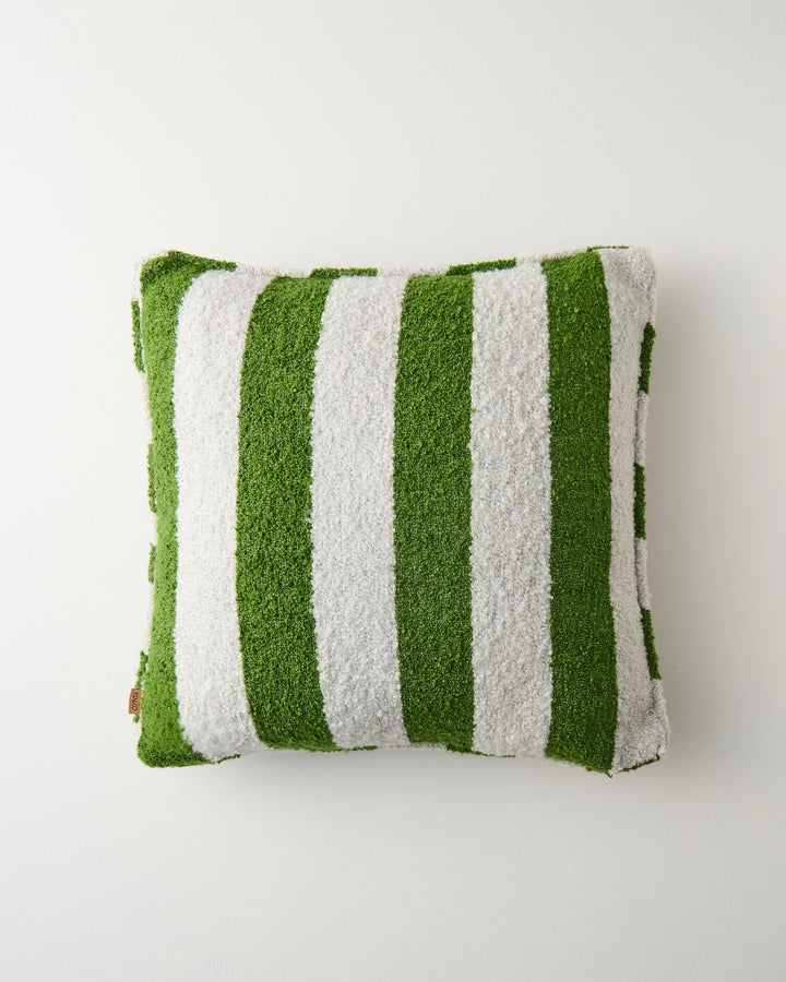 Kip & Co Moss Stripe Square Boucle Cushion