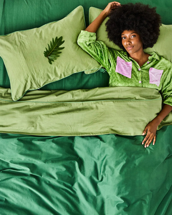 Kip & Co Glow In Green Bamboo Cotton Pillowcases