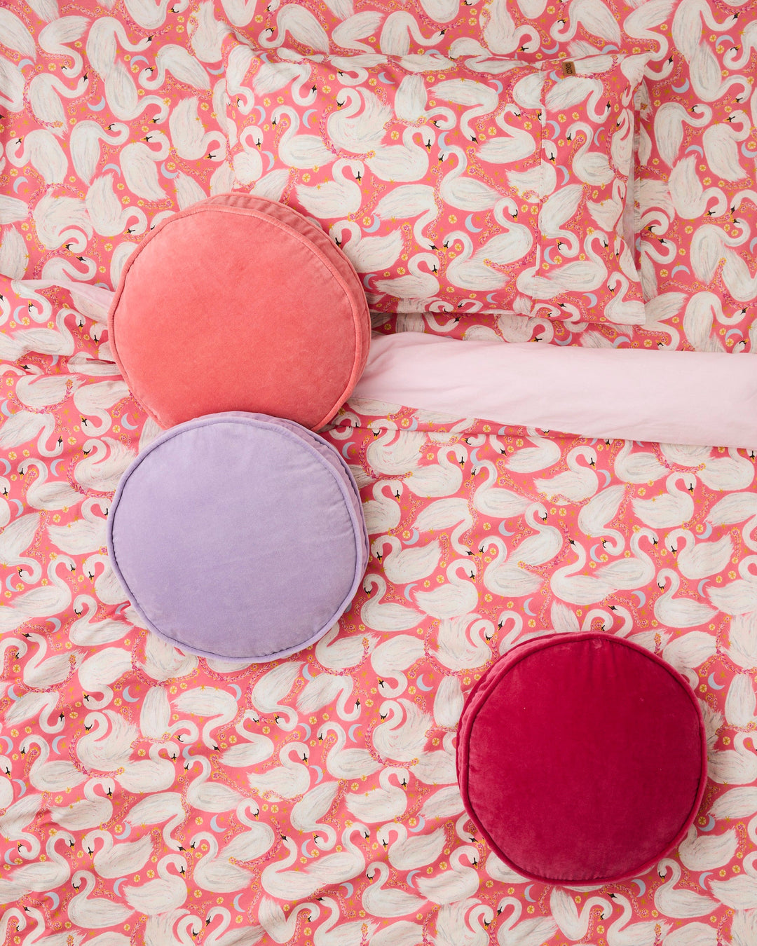 Kip & Co Peach Blossom Velvet Pea Cushion