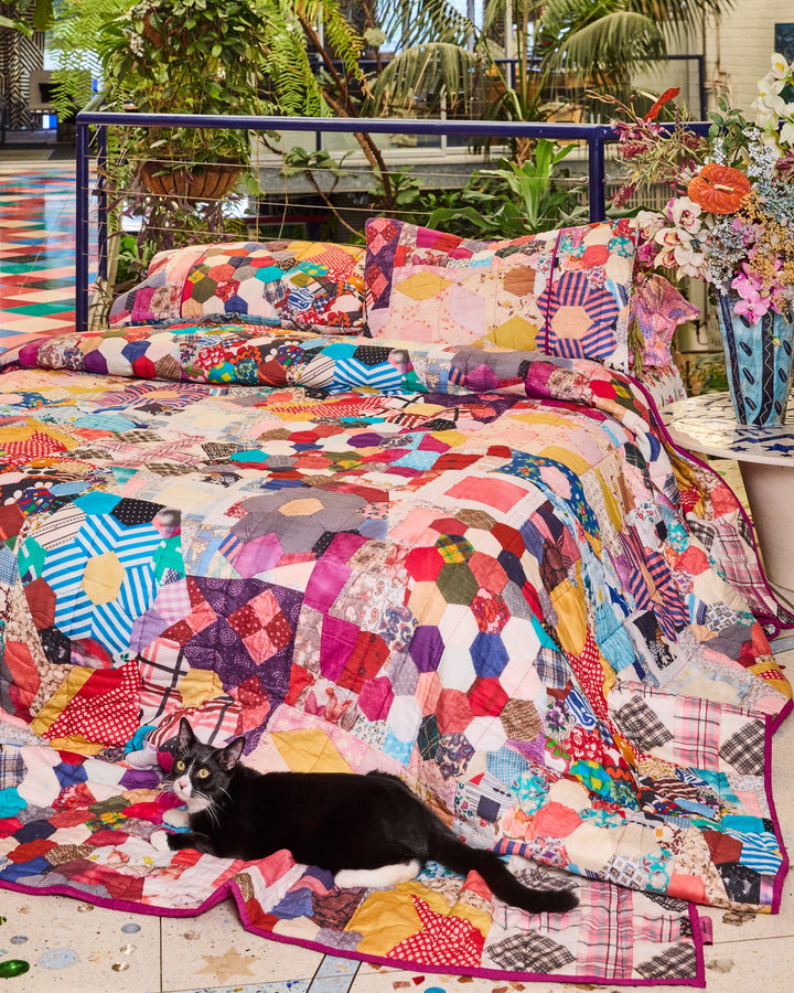 Kip & Co x Romance Was Born Patchy Times Organic Cotton Quilted Bedspread