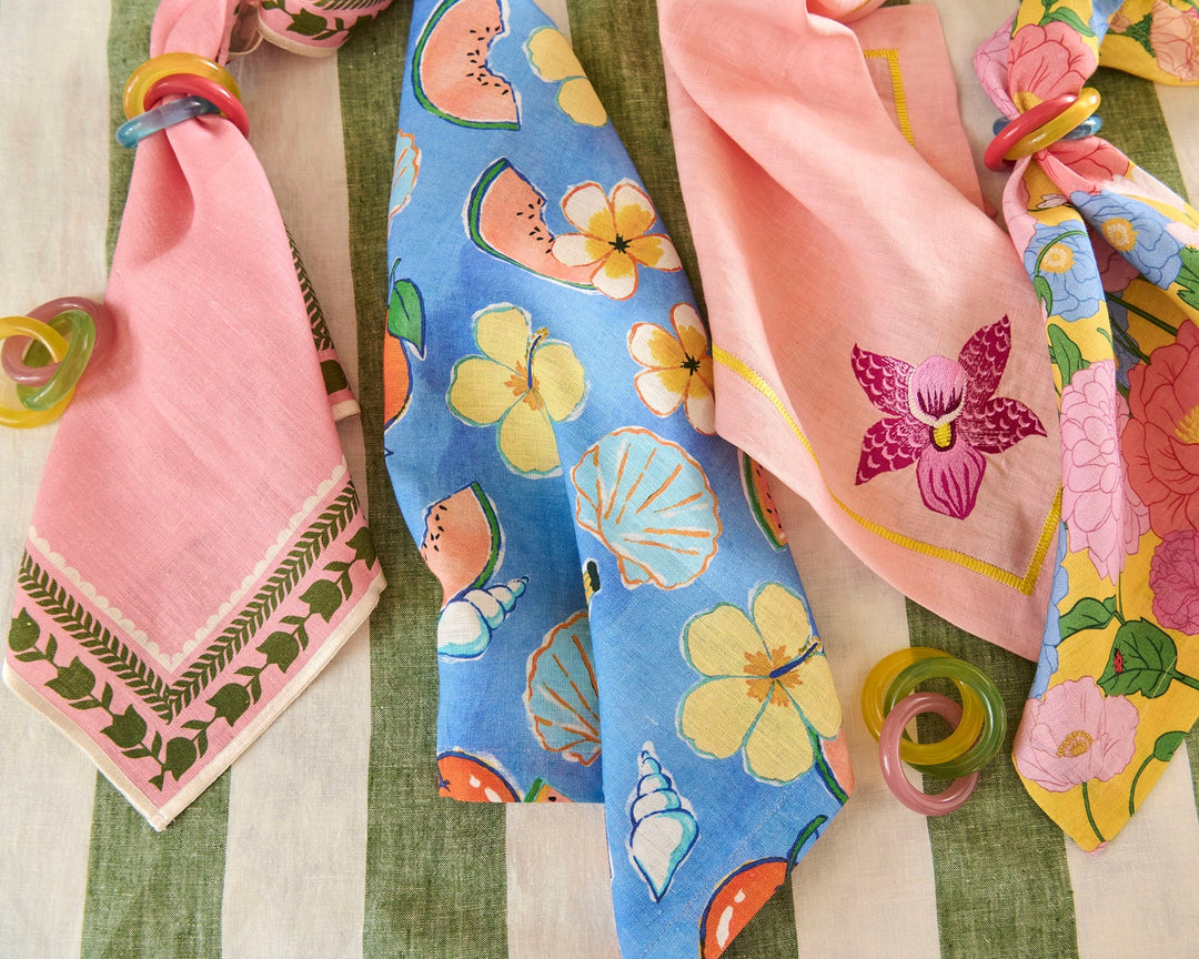 Kip & Co Flower Chain Embroidered 4P Napkin Set