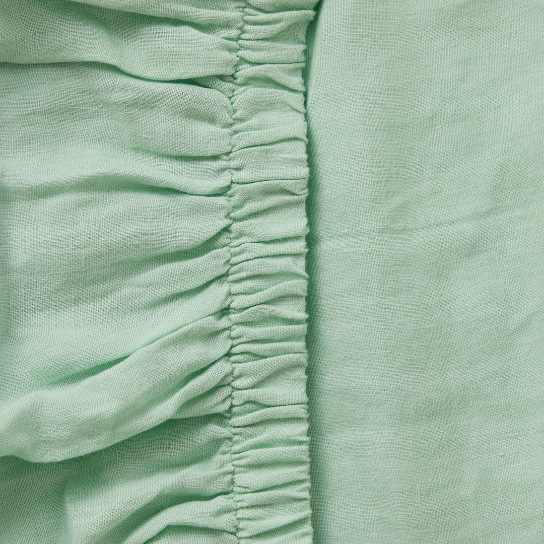 Kip & Co Vista Jade Linen Fitted Sheet