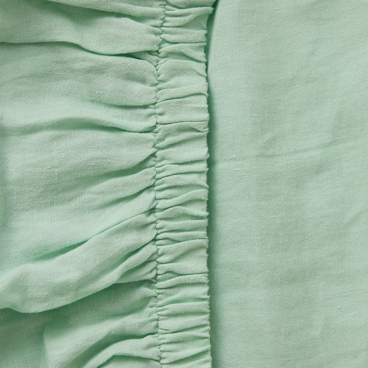 Kip & Co Vista Jade Linen Fitted Sheet