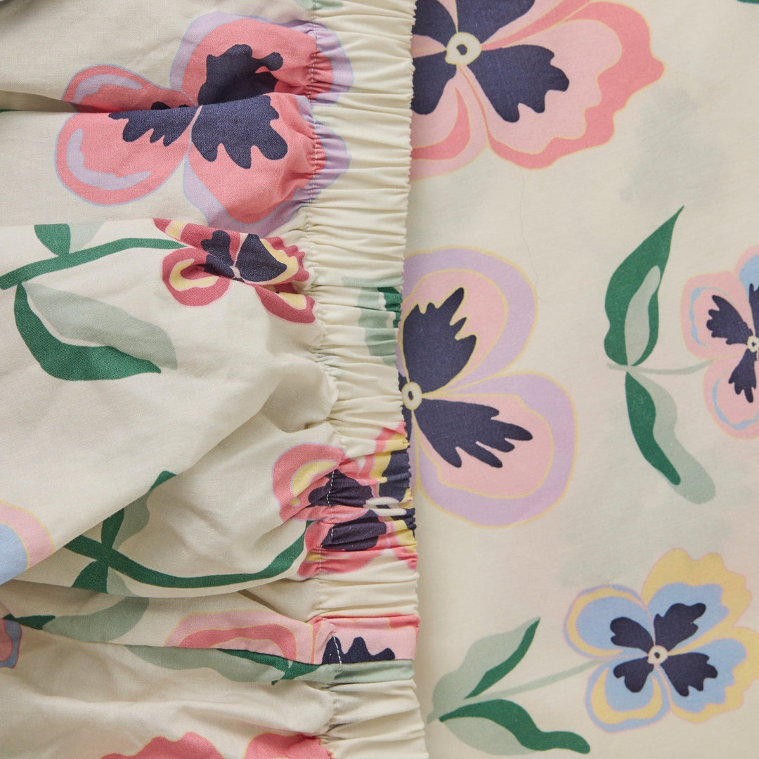 Kip & Co Pretty Pansy Organic Cotton Fitted Sheet