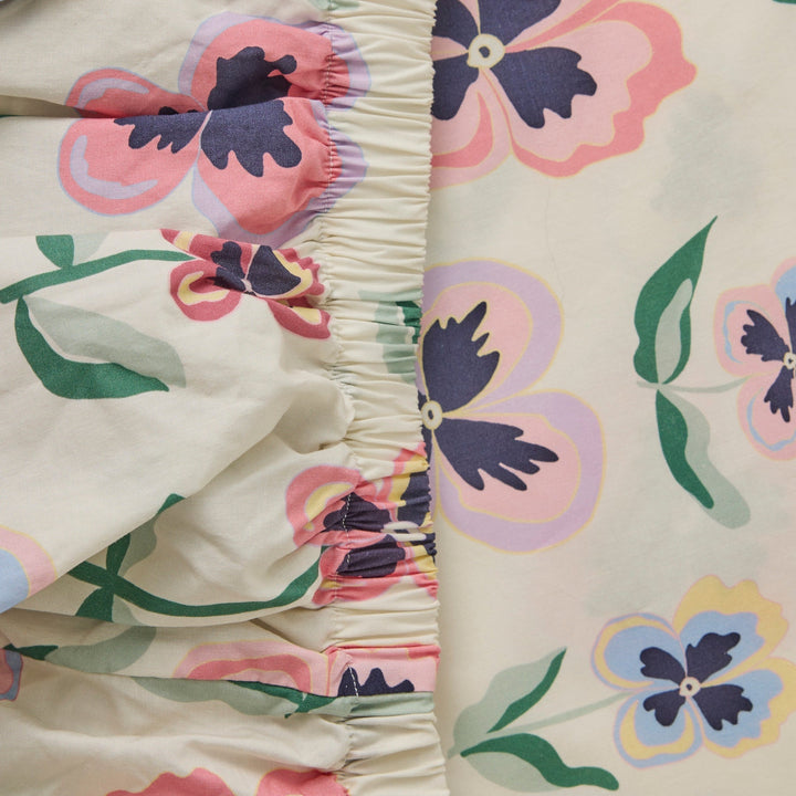 Kip & Co Pretty Pansy Organic Cotton Fitted Sheet