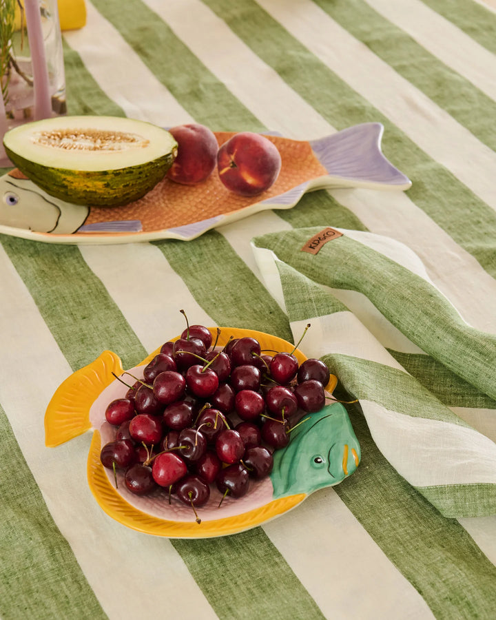 Kip & Co Moss Stripe Tablecloth