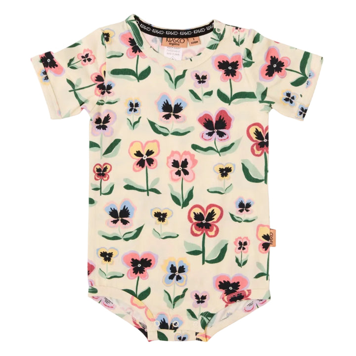 Kip & Co Pretty Pansy Organic Short Sleeve Romper
