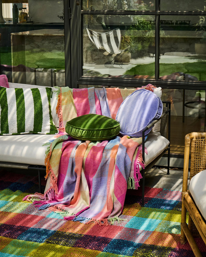 Kip & Co Campsite Velvet Pea Cushion