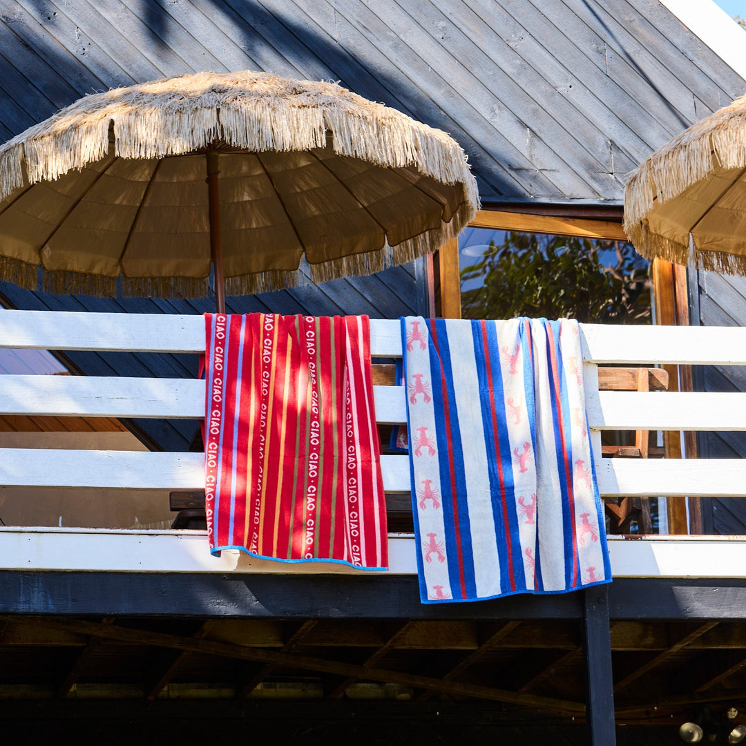 Kip & Co Lobster Fan Club Terry Beach Towel