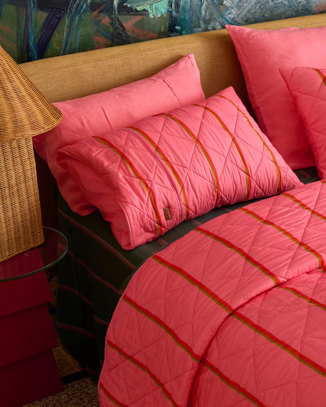 Kip & Co Wategos Soiree Stripe Organic Cotton Quilted Bedspread