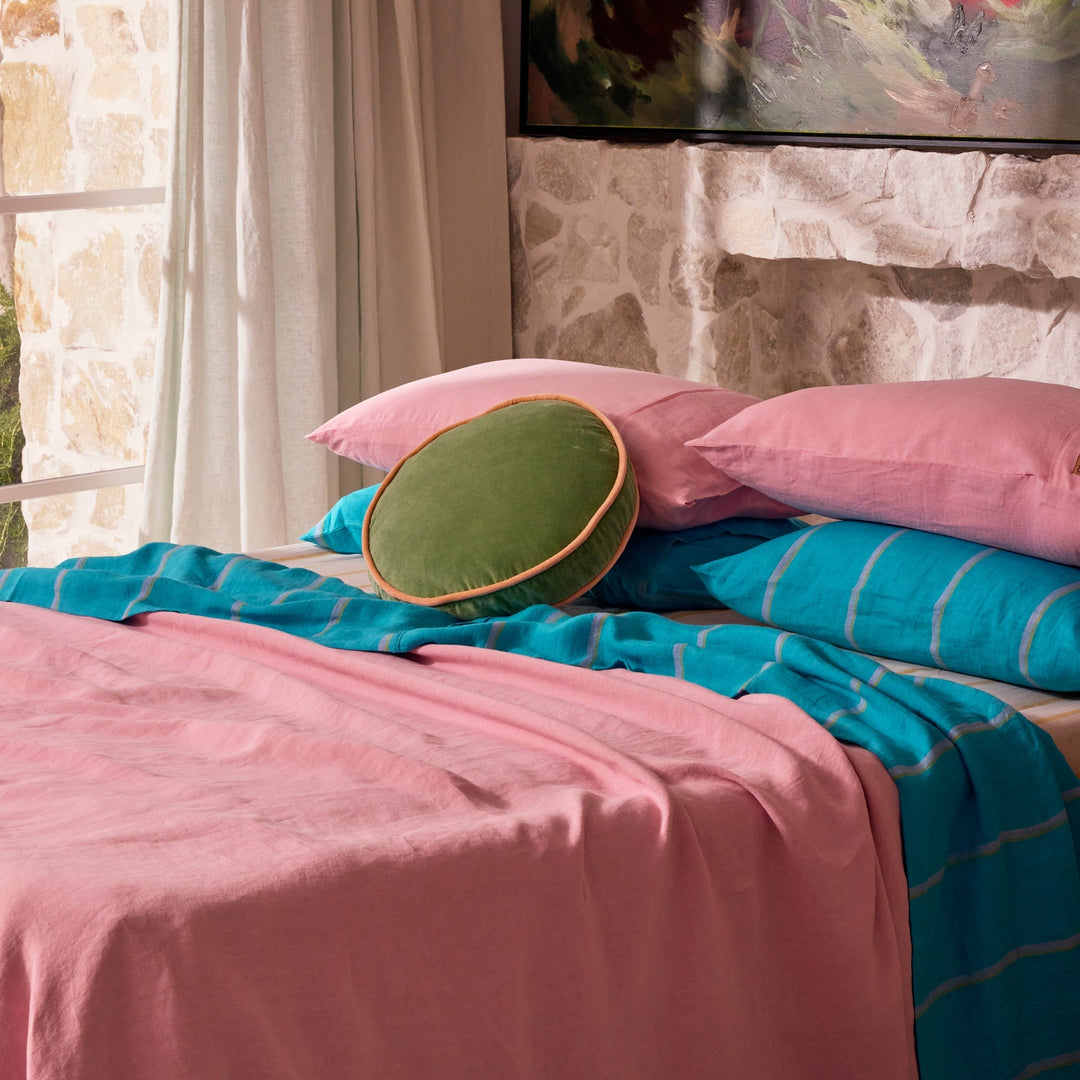 Kip & Co Pesto Velvet Pea Cushion