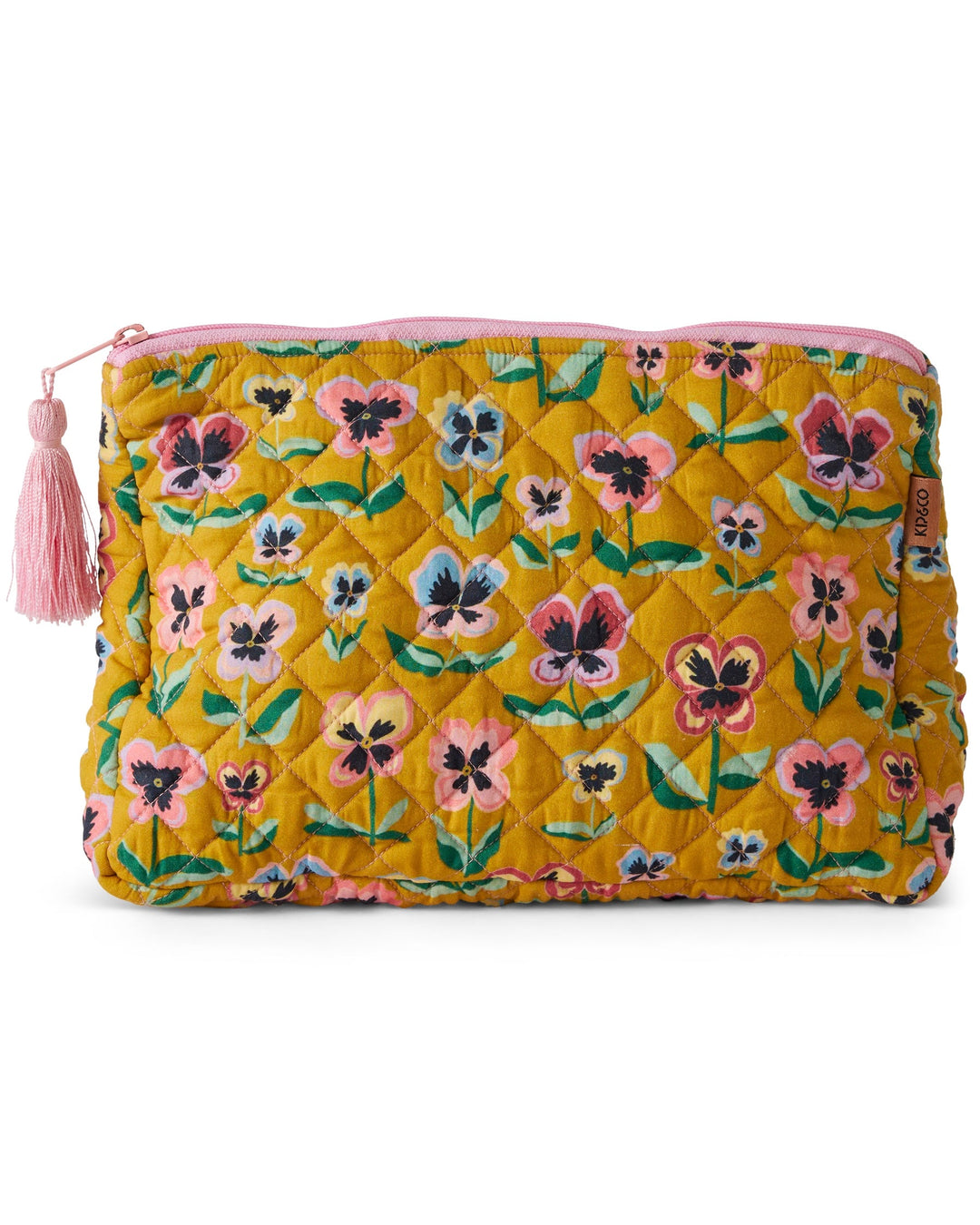Kip & Co Pretty Pansy Quilted Cotton Toiletry Purse
