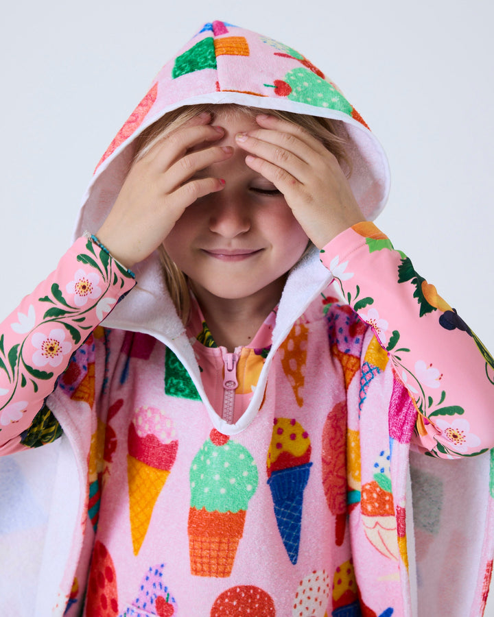 Kip & Co Gelato Printed Kids Terry Poncho