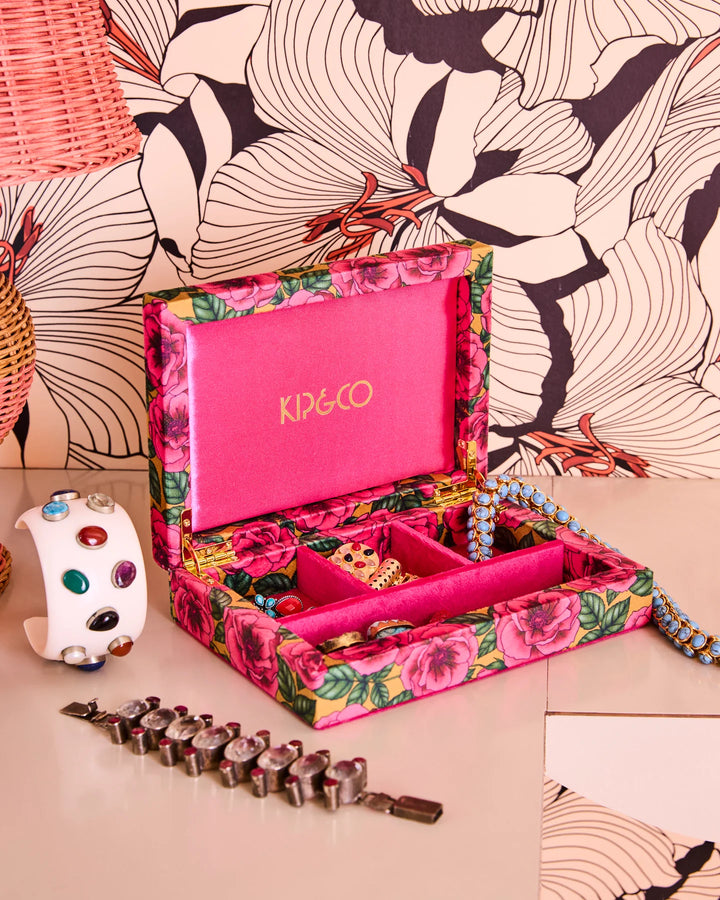 Kip & Co Golden Peony Velvet Jewellery Box Small