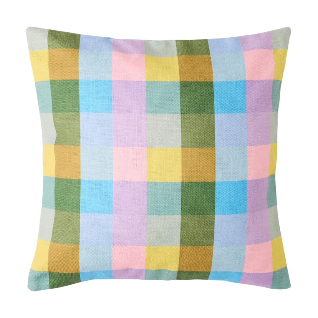 Kip & Co Sorbet Tartan Outdoor Cushion