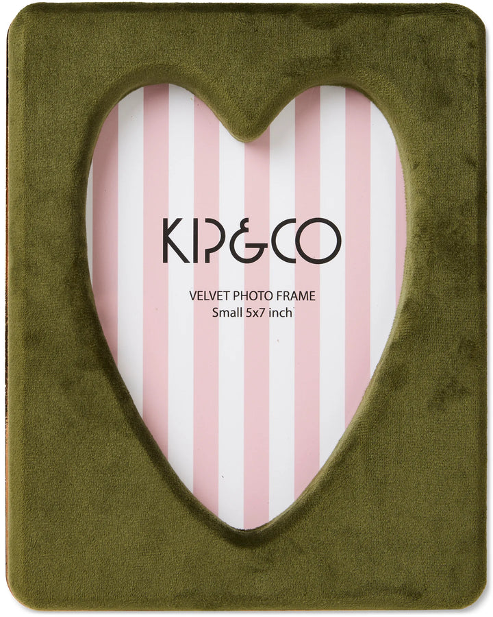 Kip & Co Campsite Heart Velvet Photo Frame