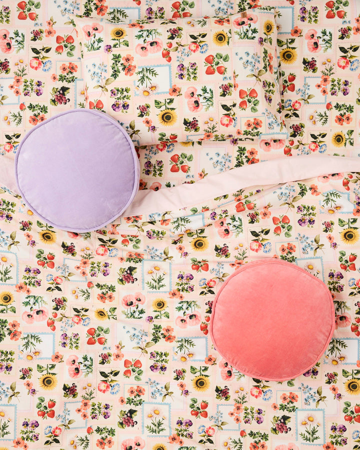 Kip & Co Wisteria Velvet Pea Cushion