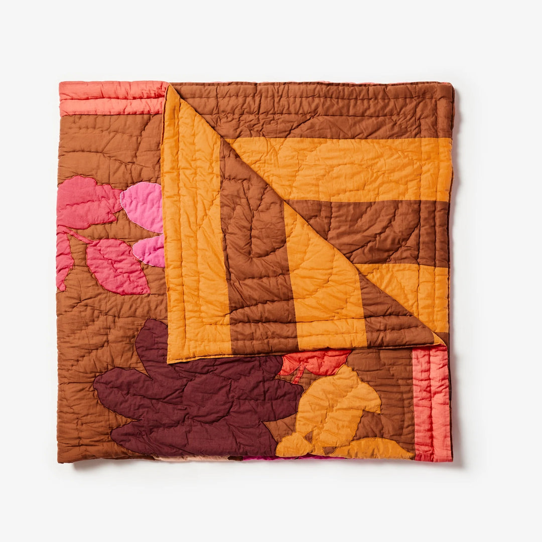 Bonnie & Neil Floral Appliqué Pink Bedspread
