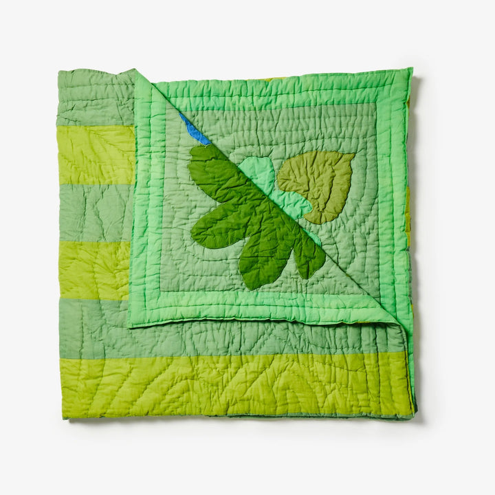 Bonnie & Neil Floral Appliqué Green Bedspread