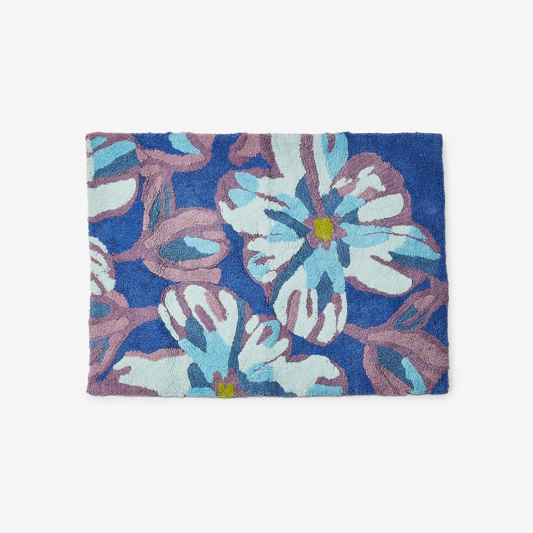 Bonnie & Neil Dutch Floral Blue Bath Mat