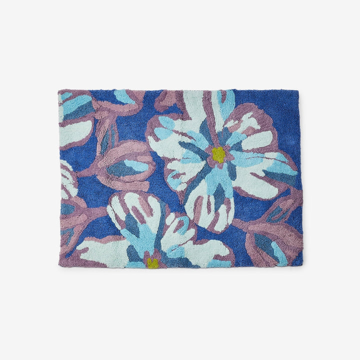 Bonnie & Neil Dutch Floral Blue Bath Mat