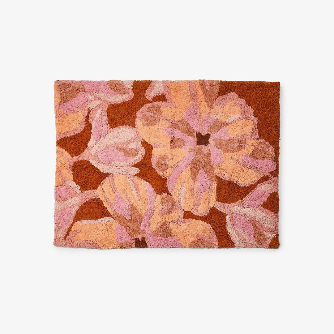Bonnie & Neil Dutch Floral Pink Bath Mat