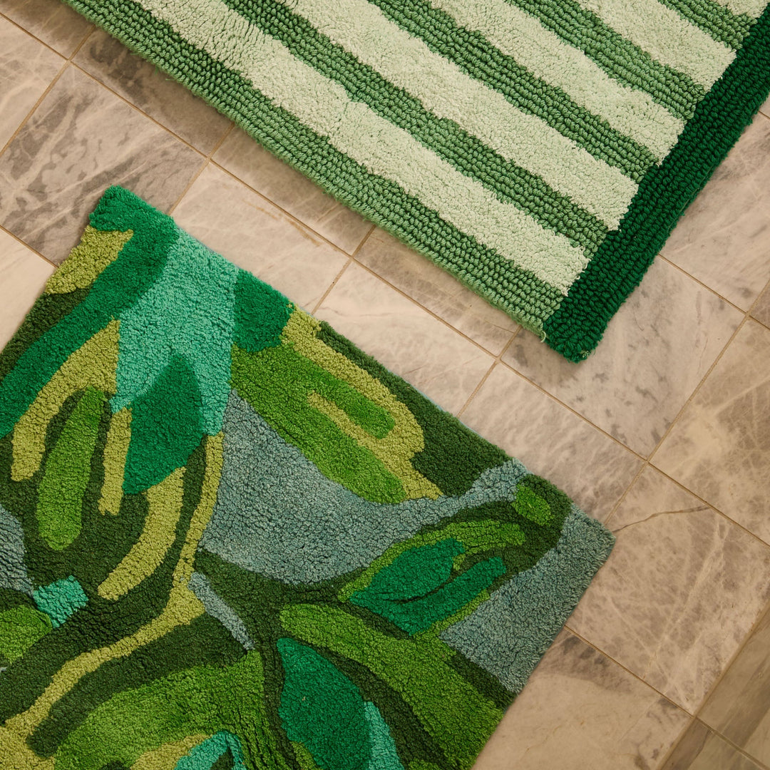 Bonnie & Neil Dutch Floral Green Long Bath Mat