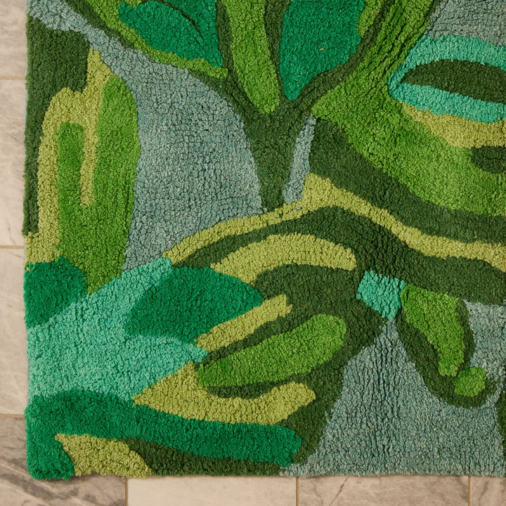 Bonnie & Neil Dutch Floral Green Long Bath Mat