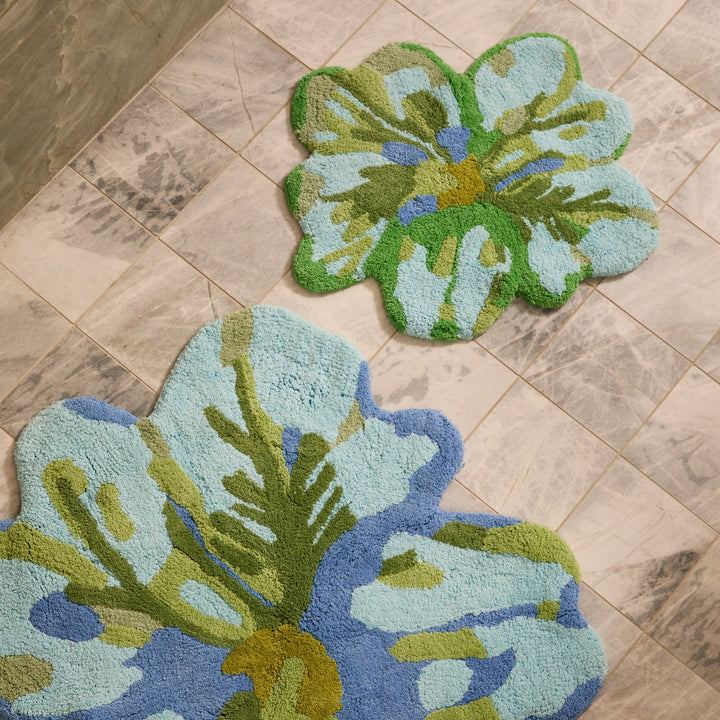 Bonnie & Neil Mini Tulip Blue Green Bath Mat