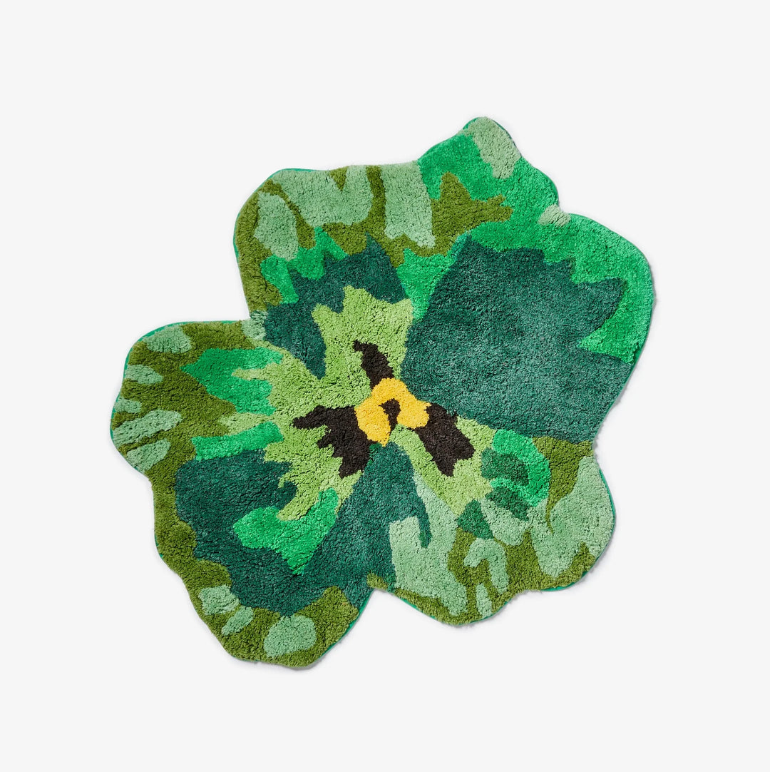 Bonnie & Neil Pansy Green Bath Mat