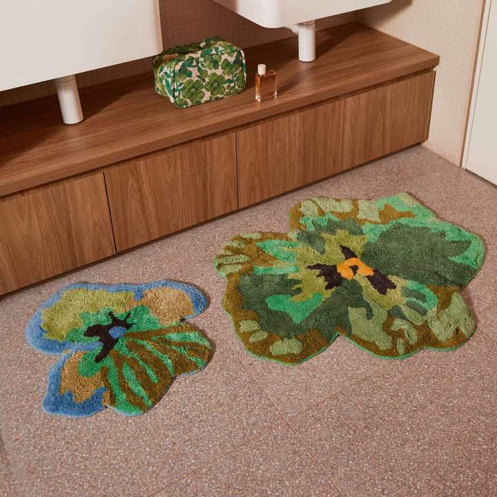 Bonnie & Neil Pansy Green Bath Mat