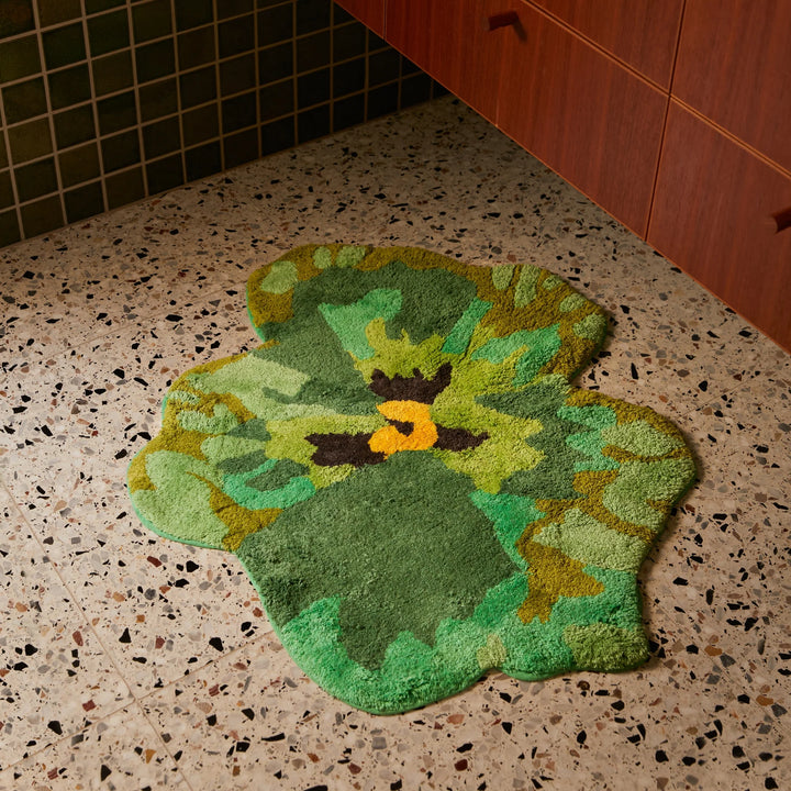 Bonnie & Neil Pansy Green Bath Mat