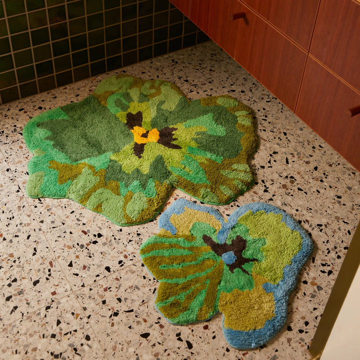 Bonnie & Neil Pansy Green Bath Mat