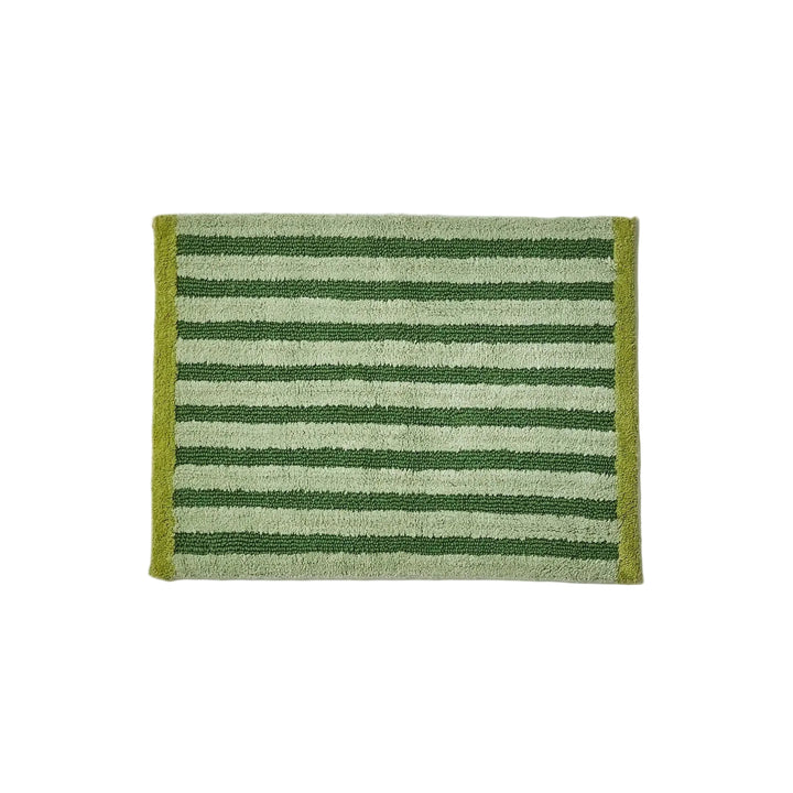 Bonnie & Neil Stripe Reversible Khaki Bath Mat
