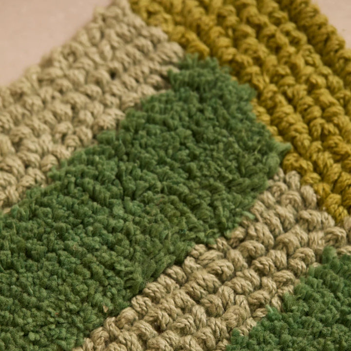 Bonnie & Neil Stripe Reversible Khaki Bath Mat