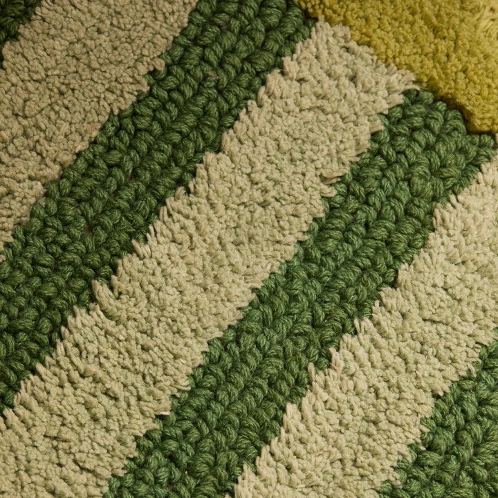 Bonnie & Neil Stripe Reversible Khaki Bath Mat