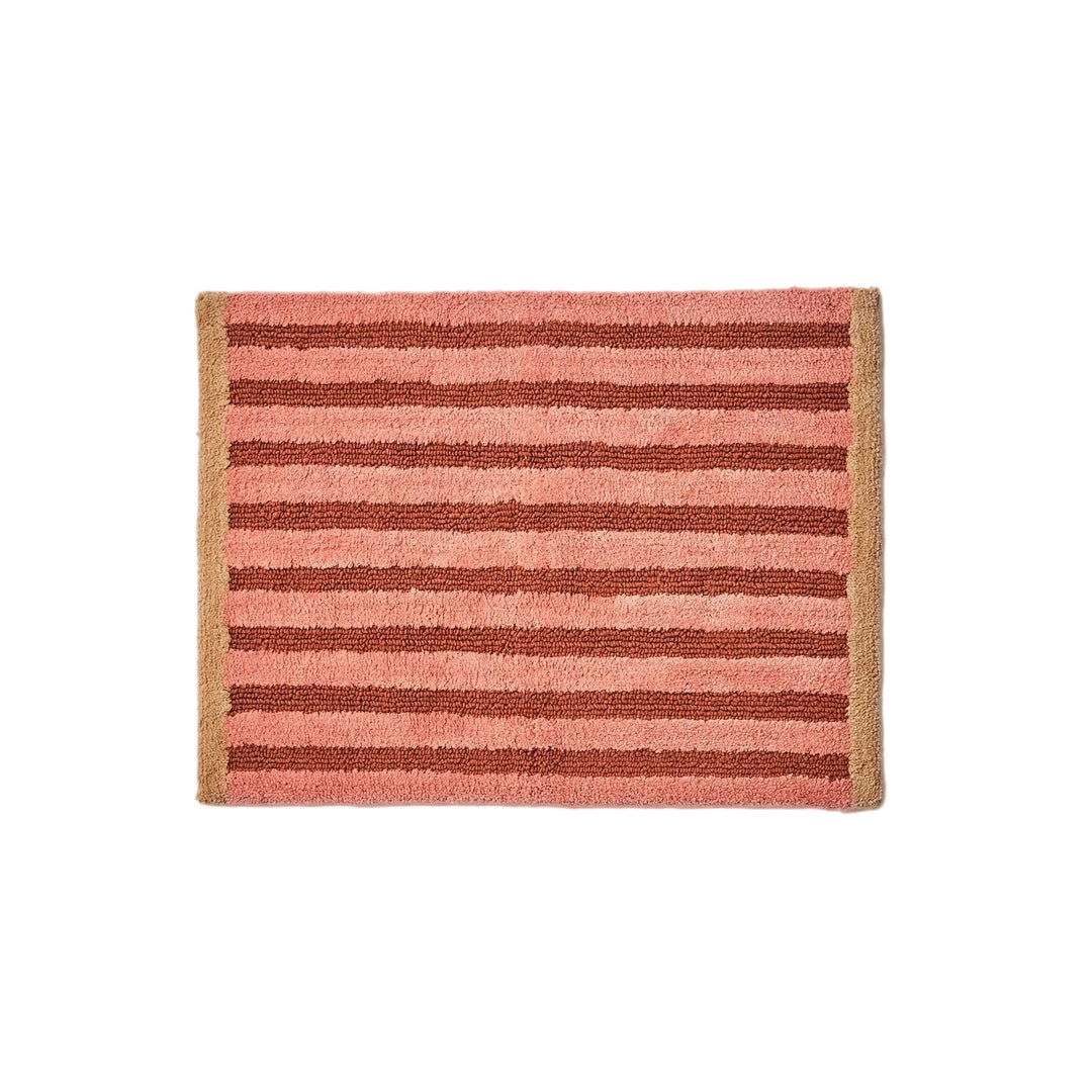 Bonnie & Neil Stripe Terracotta Bath Mat