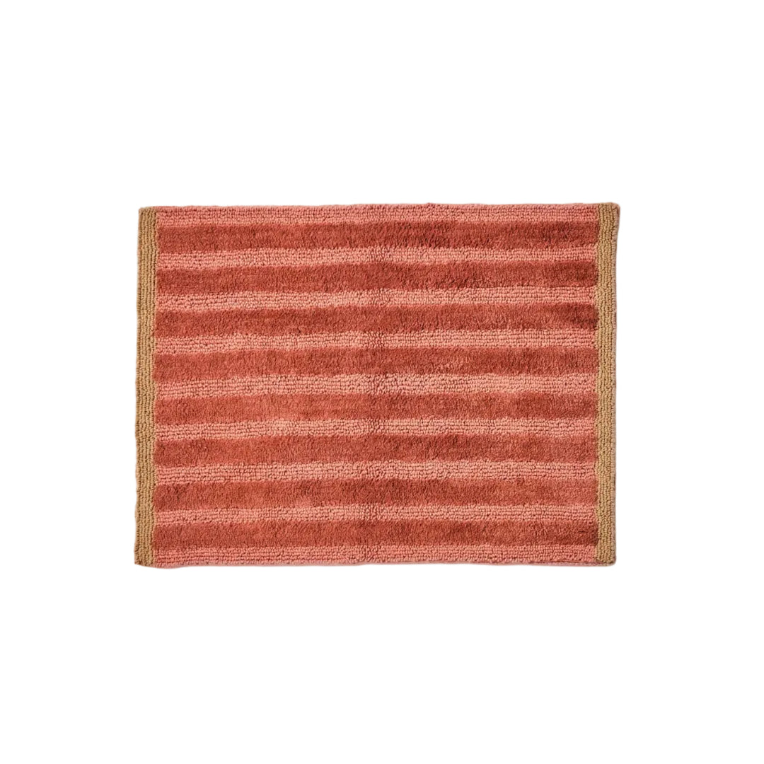 Bonnie & Neil Stripe Terracotta Bath Mat