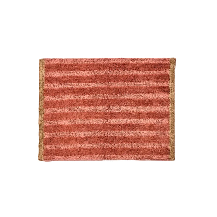 Bonnie & Neil Stripe Terracotta Bath Mat