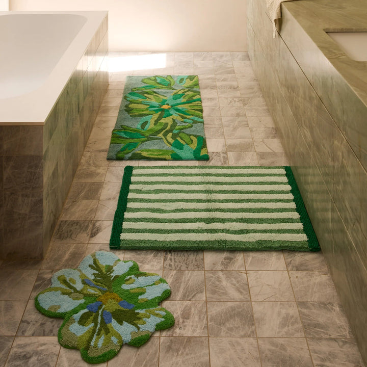 Bonnie & Neil Stripe Green Bath Mat