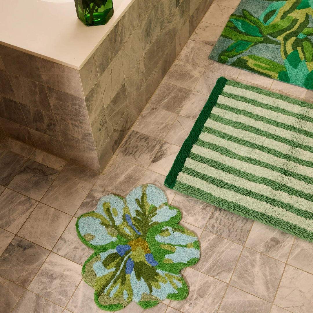 Bonnie & Neil Stripe Green Bath Mat