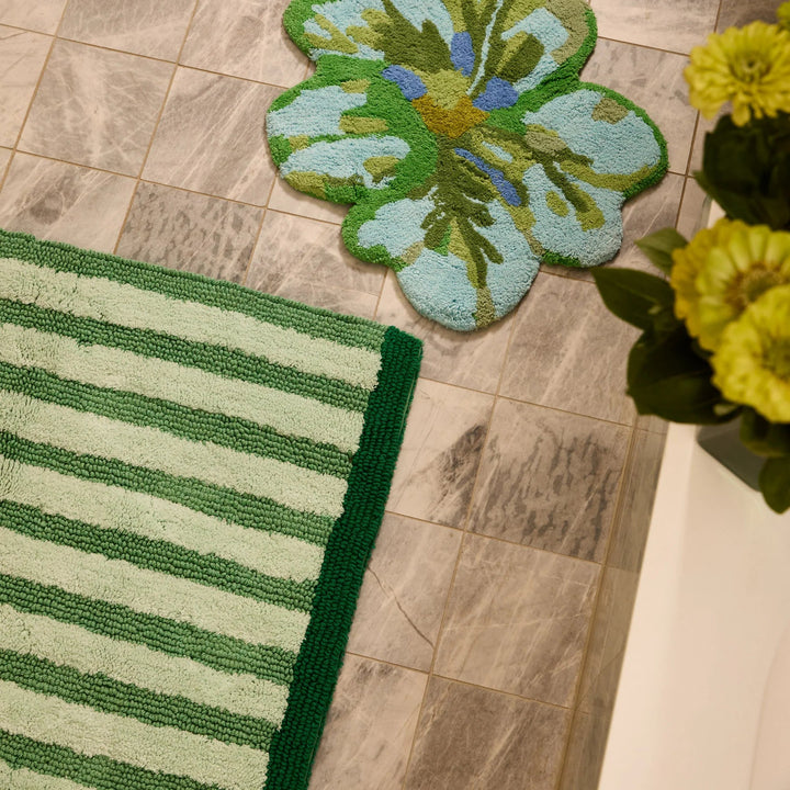 Bonnie & Neil Stripe Green Bath Mat