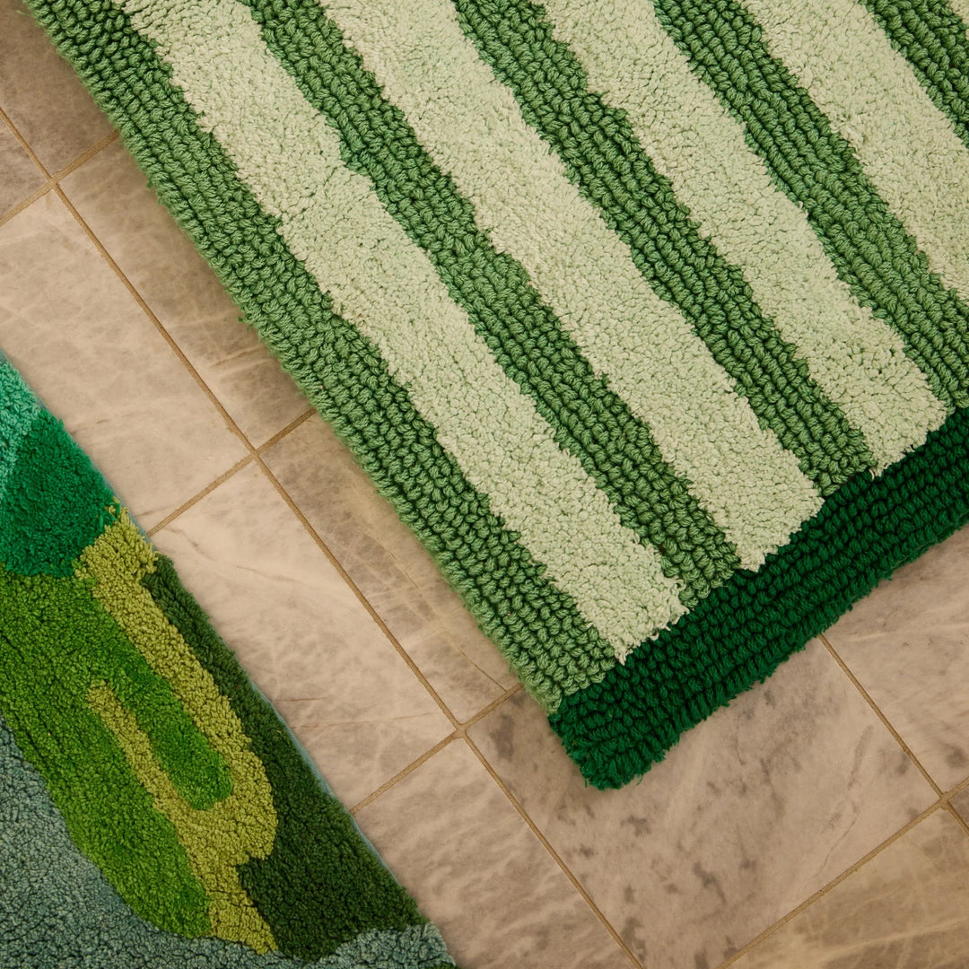 Bonnie & Neil Stripe Green Bath Mat