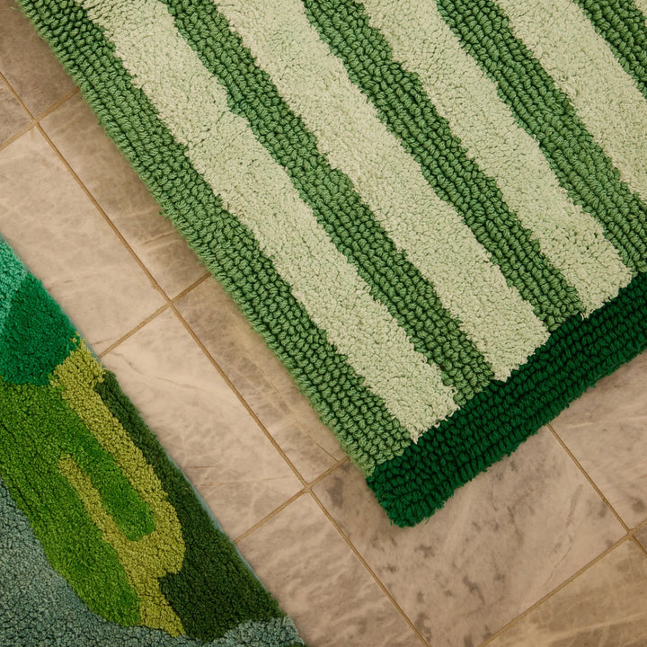 Bonnie & Neil Stripe Green Bath Mat