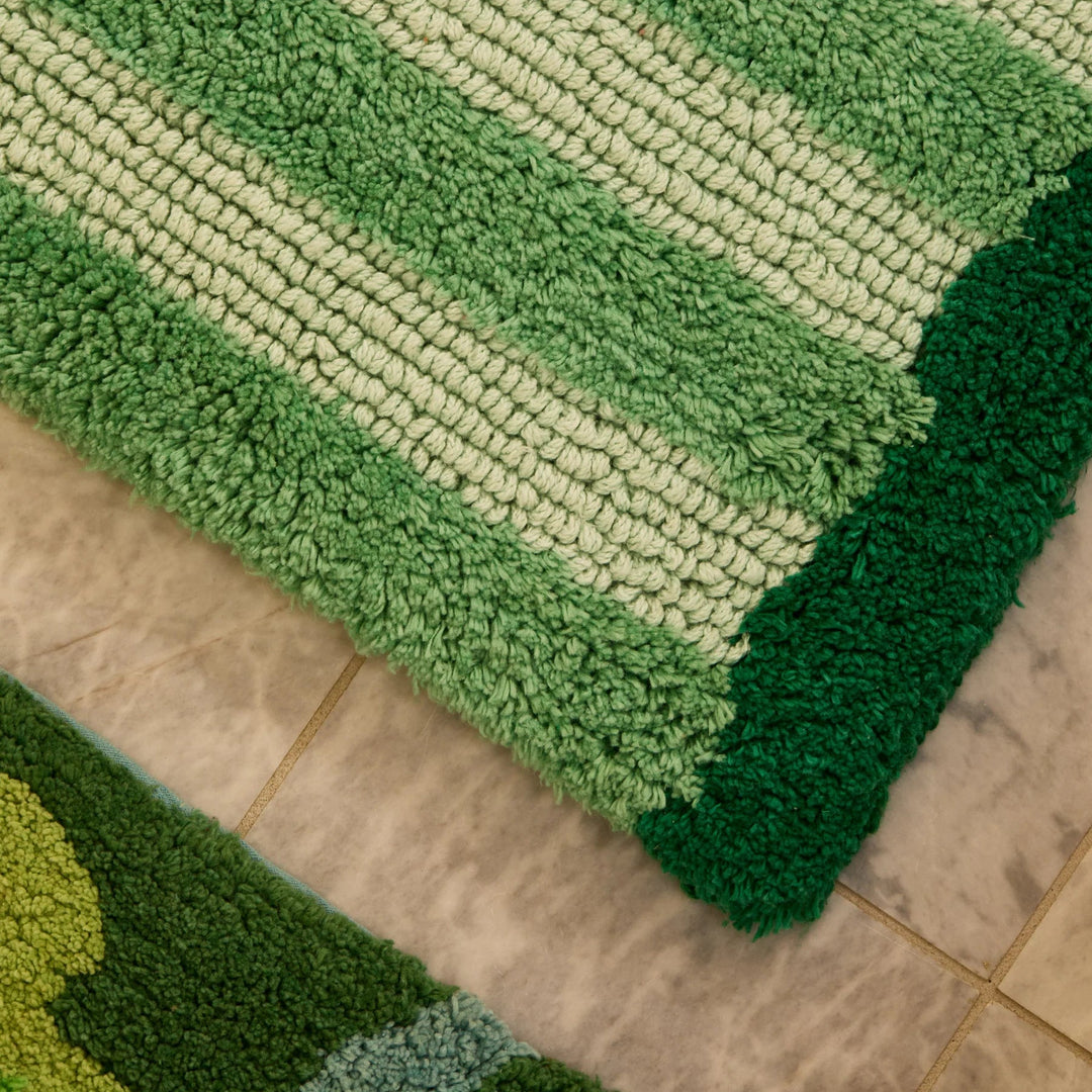 Bonnie & Neil Stripe Green Bath Mat