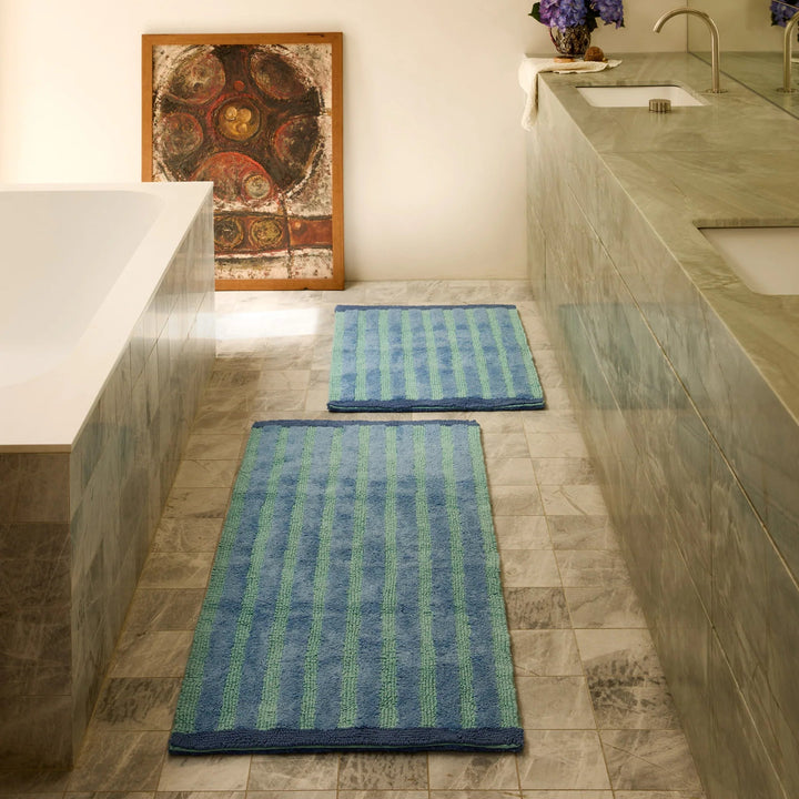 Bonnie & Neil Stripe Blue Bath Mat