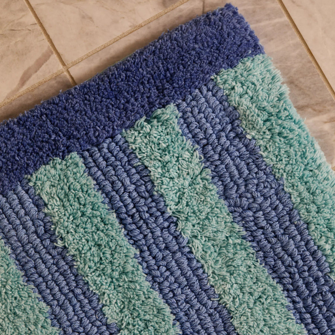 Bonnie & Neil Stripe Blue Bath Mat