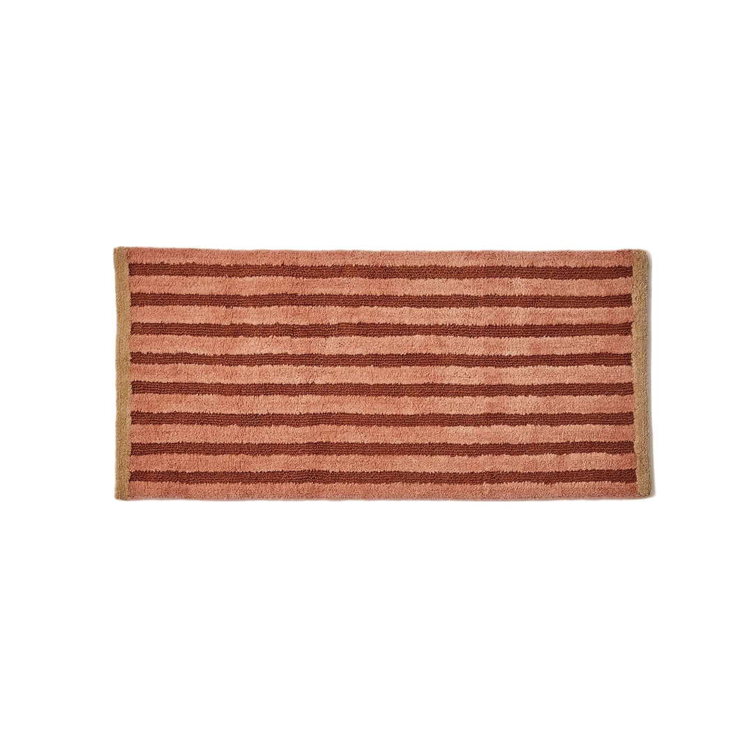 Bonnie & Neil Stripe Terracotta Long Bath Mat