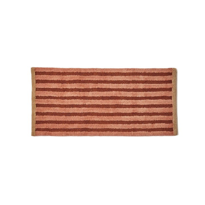 Bonnie & Neil Stripe Terracotta Long Bath Mat