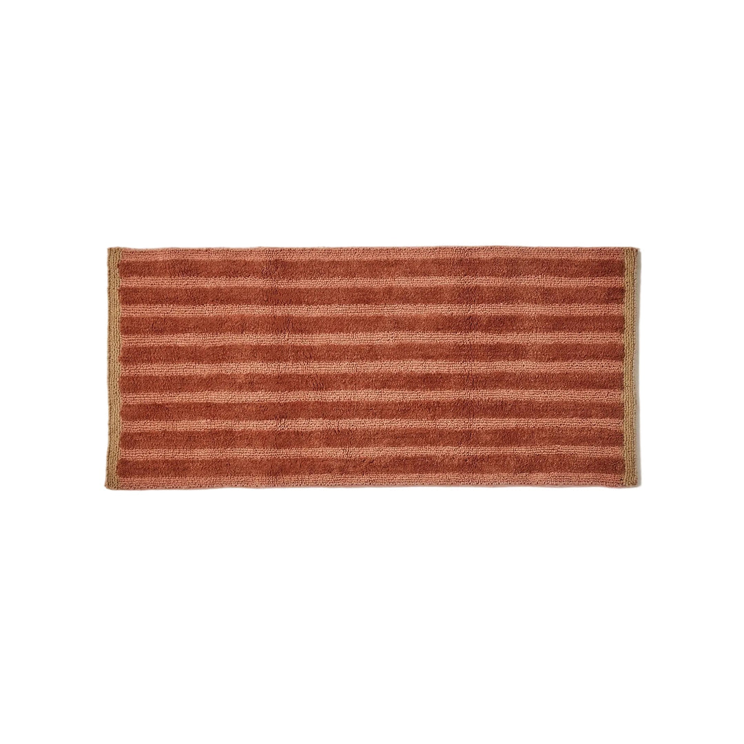 Bonnie & Neil Stripe Terracotta Long Bath Mat